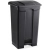 Safco 23 gal Rectangular Plastic Step-on Waste Receptacle, Black, Plastic SAF9923BL